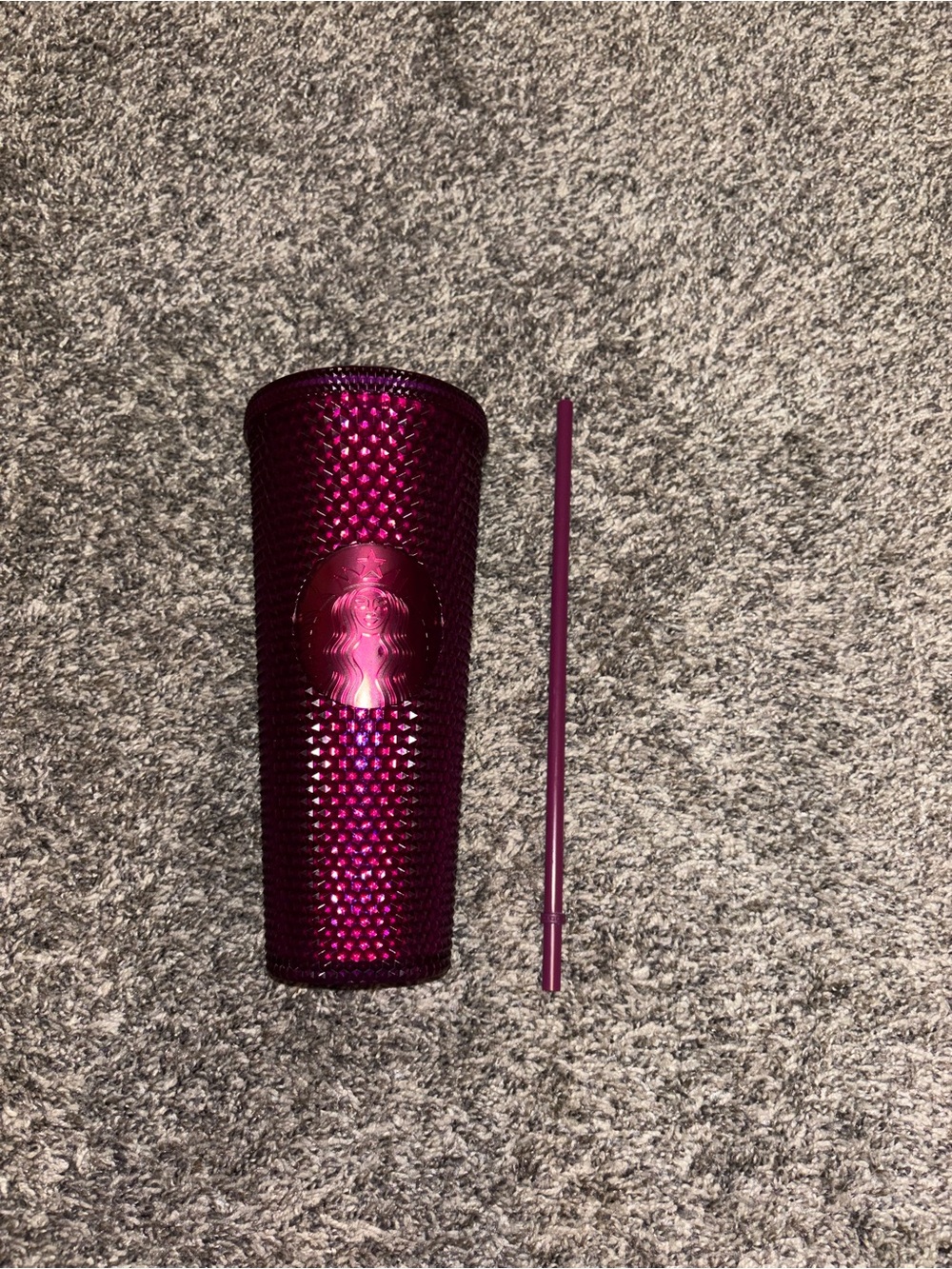 Starbucks Metallic Magenta Studded Tumbler with Straw